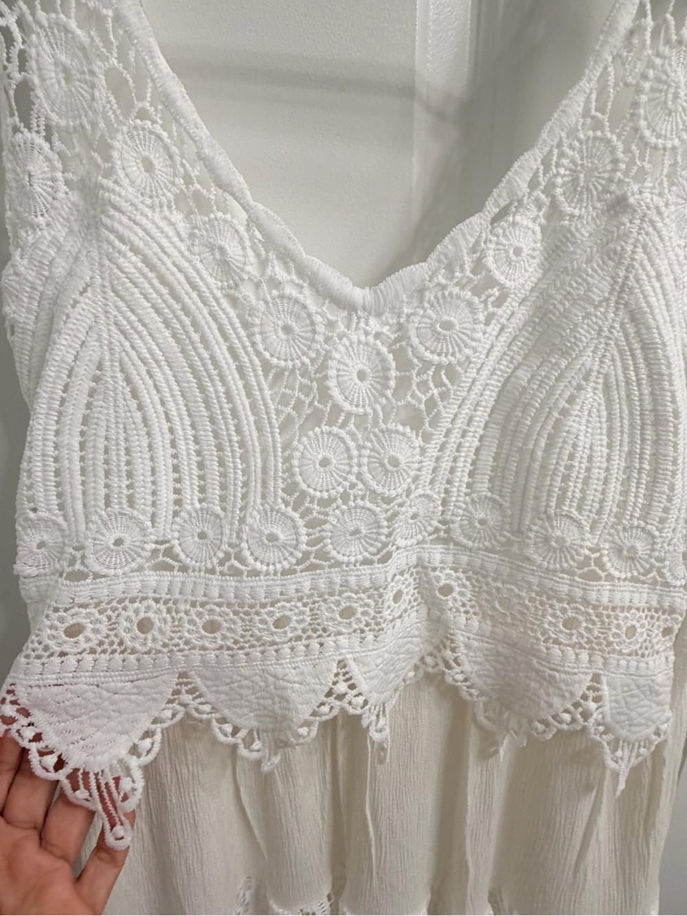 Others Follow White Crochet Lace Midi Dress - Picture 2 of 4